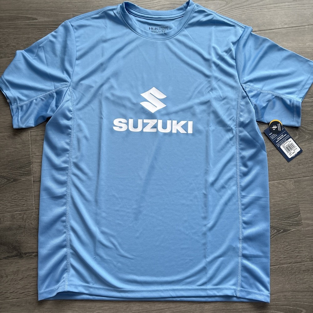 Huk Performance Fishing Suzuki Sky Blue T Shirt Size Mens Medium New